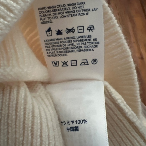 Women's Cashmere Funnel Neck Sweater - Fresh Ivory - Picture 12 of 13